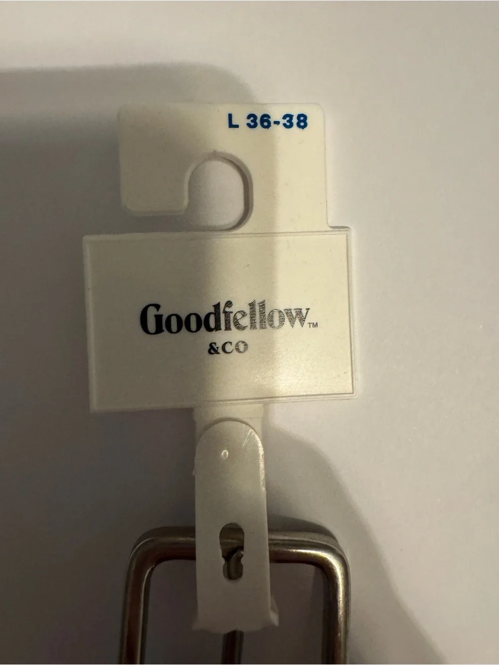 Goodfellow & Co Navy Braided Belt with Brown Leather Trim and Silver Buckle